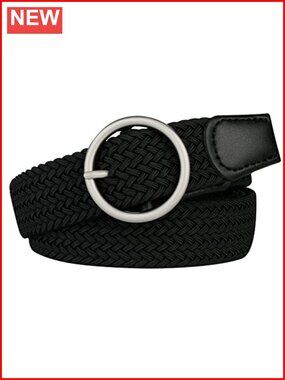 Plus Size Stretch Belt Elastic Braid-Woven Adjustable No-Hole Waist Belt